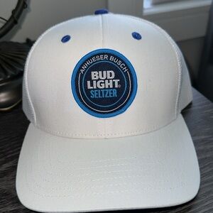 Bud Light Seltzer White Vintage Snapback Trucker Hat 🧢